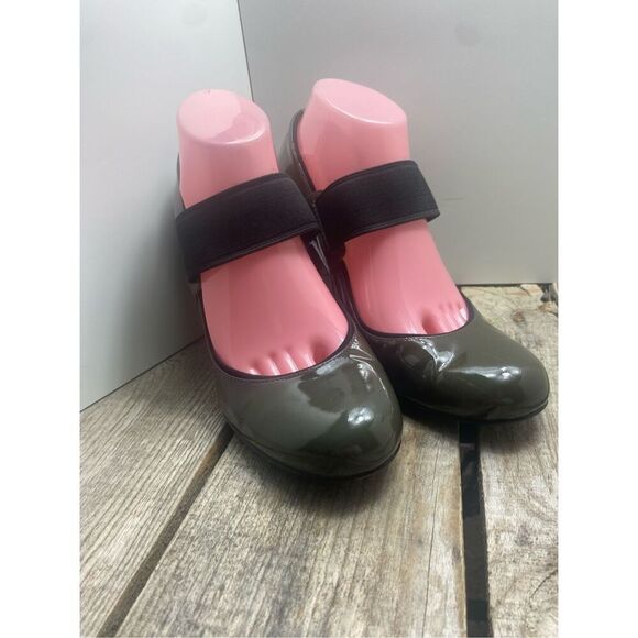 Cole Haan Patent Leather Mary Jane Pumps Women’s Size 9 Black Bow Strap High Hee - Picture 1 of 8